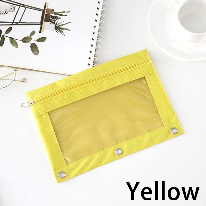 Sac porte-fichiers de documents | Sac de papeterie scolaire et de bureau 1Pc, sac à crayons avec fermeture éclair, pochette avec anneau Rivet, 3 trous: 2