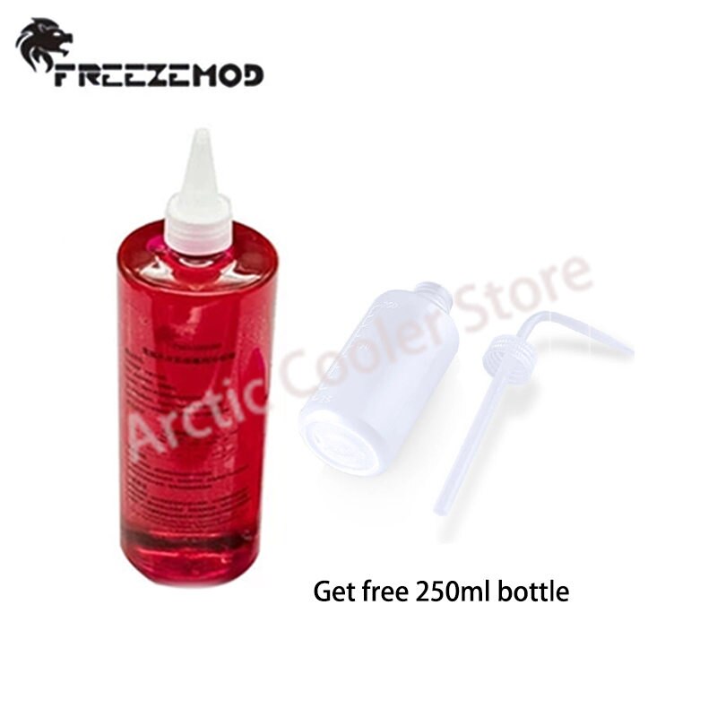500ML PC Water Cooling Liquid Antu-Corrosion Deionized Water Coolant with 250ML Bottle Blue/Red/Green/Transparent: Red(UV)