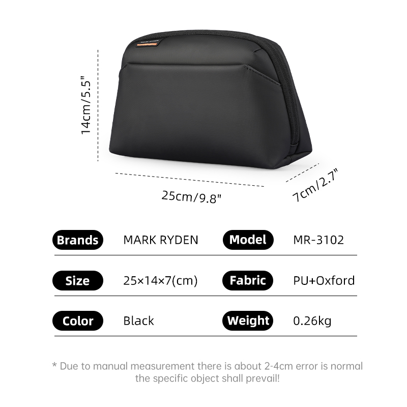 Tech Organizer Pouch Small Toiletry Bag Makeup Bag Tech Case for Travel Gadgets Bags Portable Digital 3C Storage Bag