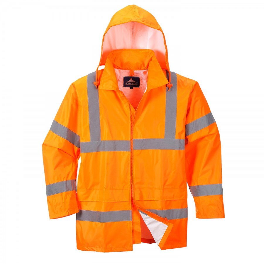 Chaqueta de lluvia naranja