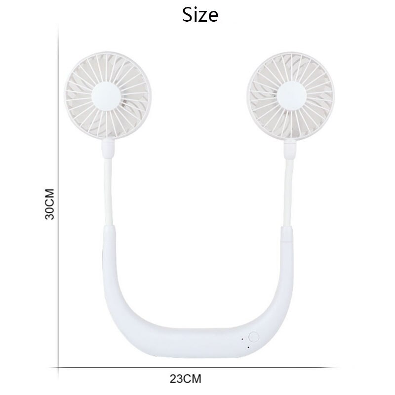 electric fans 3d model Seven colored lights neck hanging usb charging fans for home
