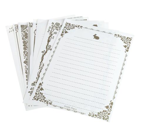 8 Sheets Vintage Retro Writing Stationery Paper Pad Note Letter Set: 5A50050-BG