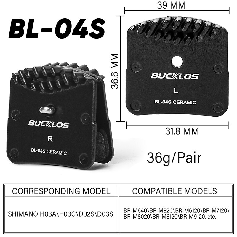 BUCKLOS pastillas de freno de cerámica para bicicleta, pastillas de disco de freno hidráulico para bicicleta de montaña y carretera, accesorios de freno Shimano: Rojo