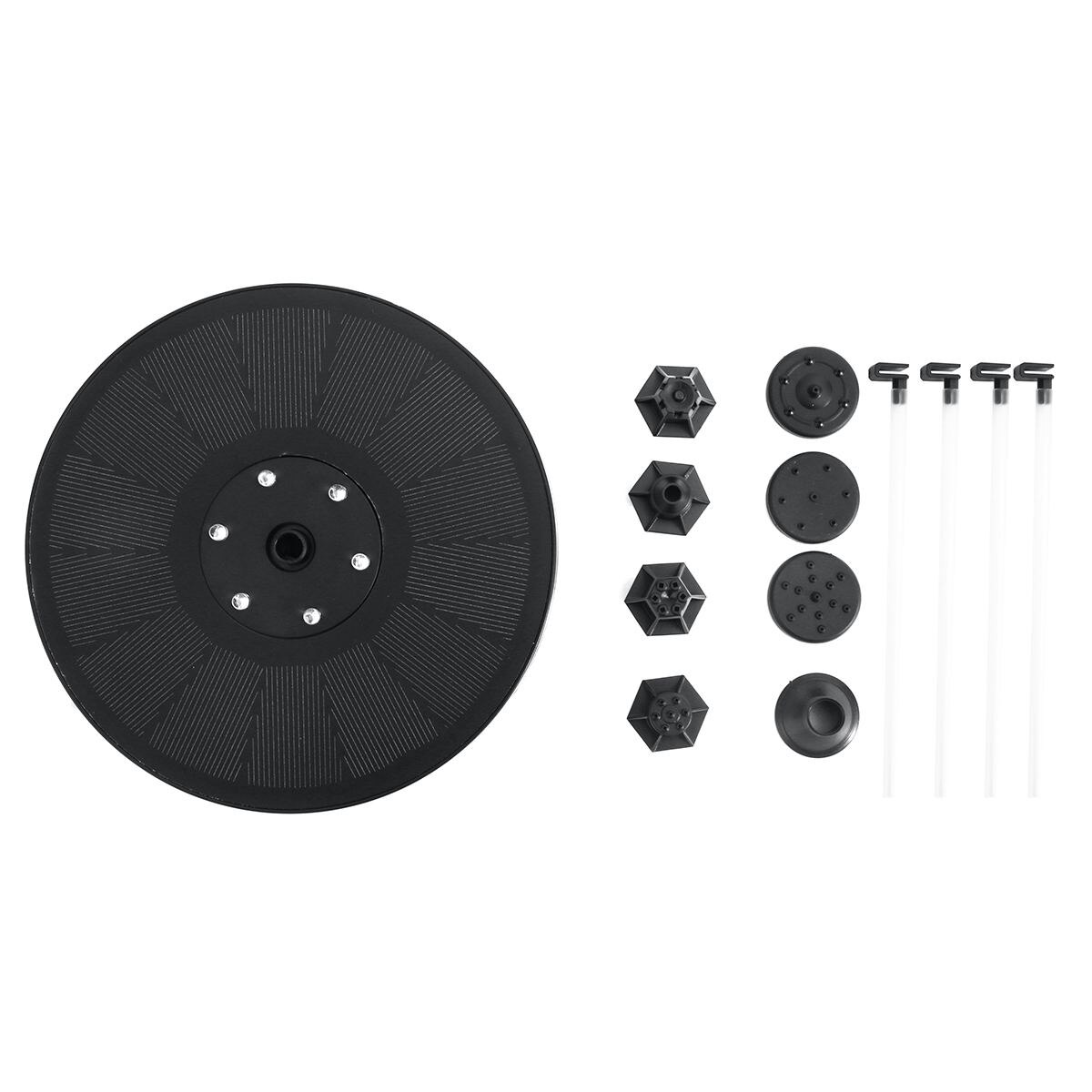 6 LED Solar Fountain Pump 7V/3W Portable Floating Solar Powered Water Fountain Pump for Birdbath Backyard Pond Pool Garden Decor