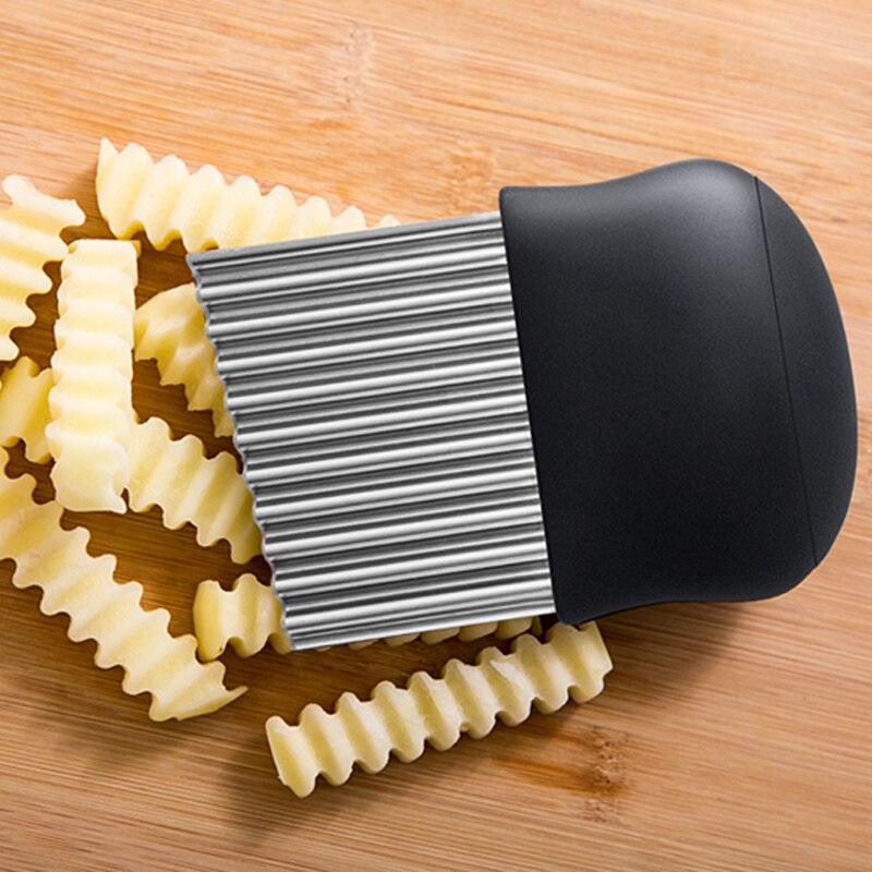 Aardappel Golvend Cutter Rvs Aardappel Slicer Franse Fry Cutter Mes Groente Cutter Shredder Snijden Gereedschap Keuken Gadgets