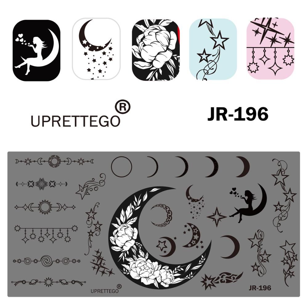Edelstahl Stanzen Platte Vorlage Pheonix Weihnachten Mond Leopard Haut Sommer Satzzeichen Katze Sterne Nagel Werkzeug JR191-200