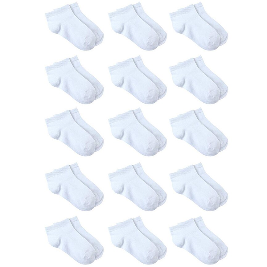 15PC Baby Socks Anti Slip Toddler Baby Kids Socks Baby Socks Solid Soft Sock Black White Ankle Socks