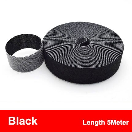 5Meter/Roll Mehrweg Befestigungs Band Kabelbinder 15/20mm Haken und Schleife Doppel Seite Haken Rolle haken Strap Drähte Veranstalter Straps: 15mm 5Meter / Black