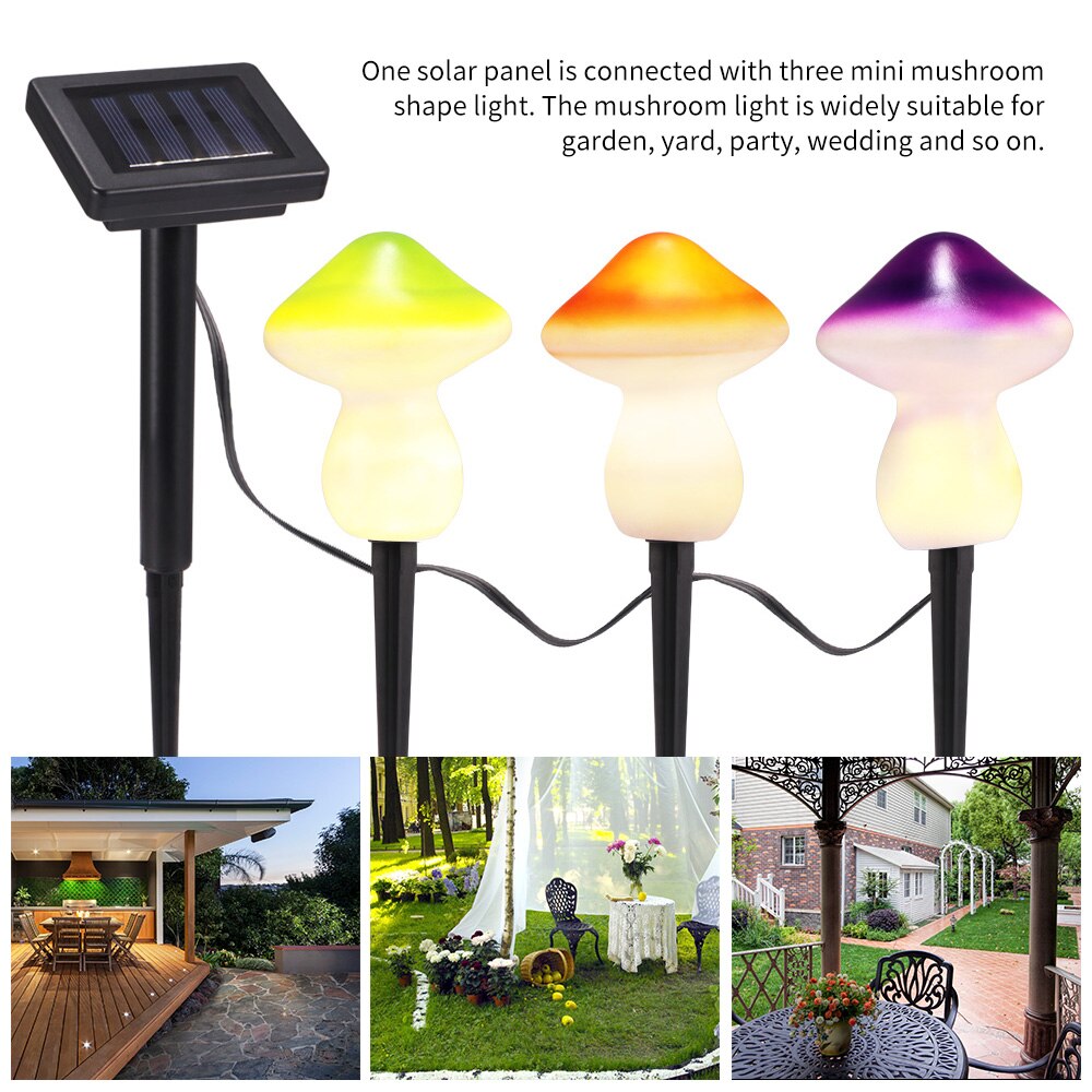 9leds Solar Energy Mushroom String Light Lamp For Garden Party Decoration