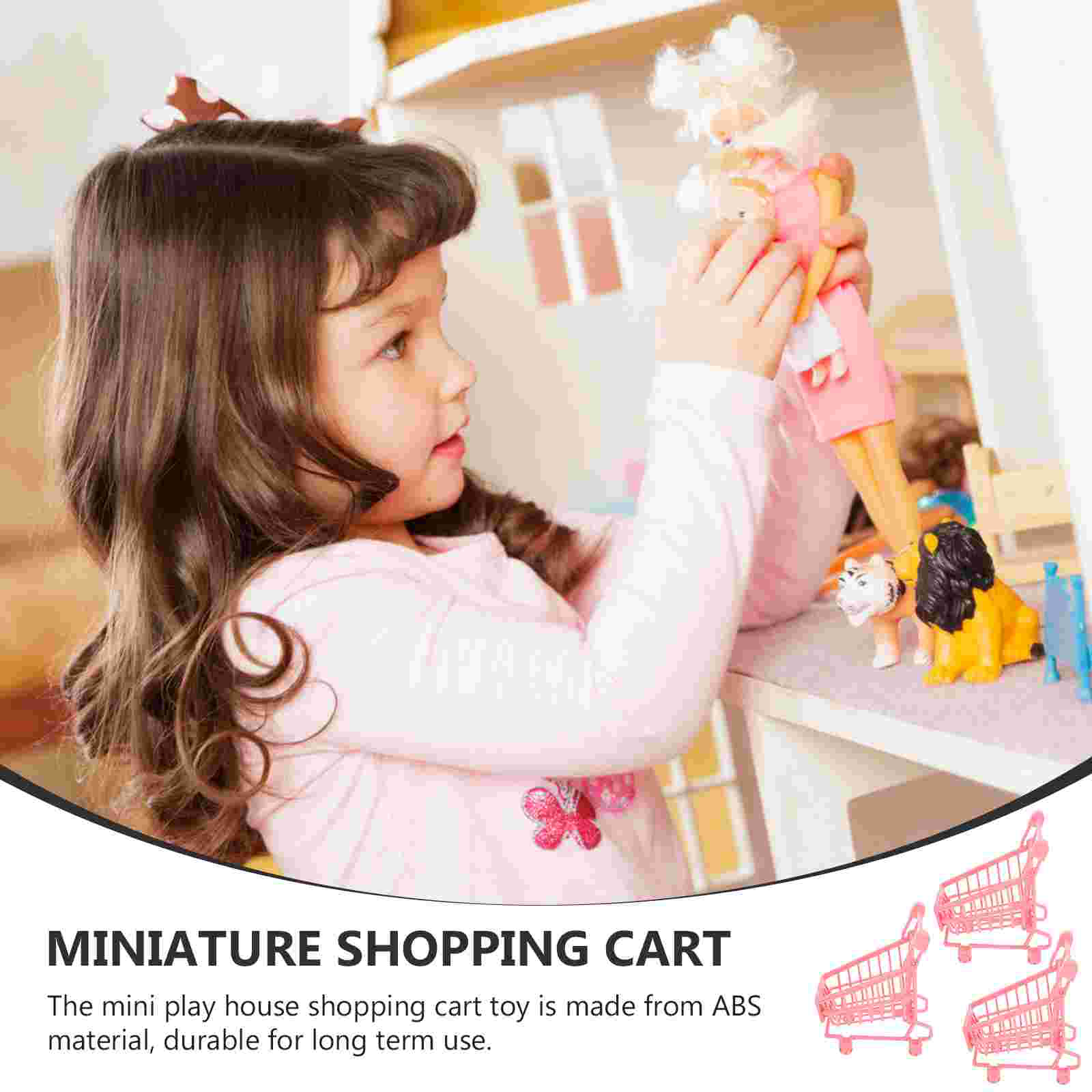 3 szt. mini koszyk dekoracyjny koszyk rekwizyty mini wózki na kółkach