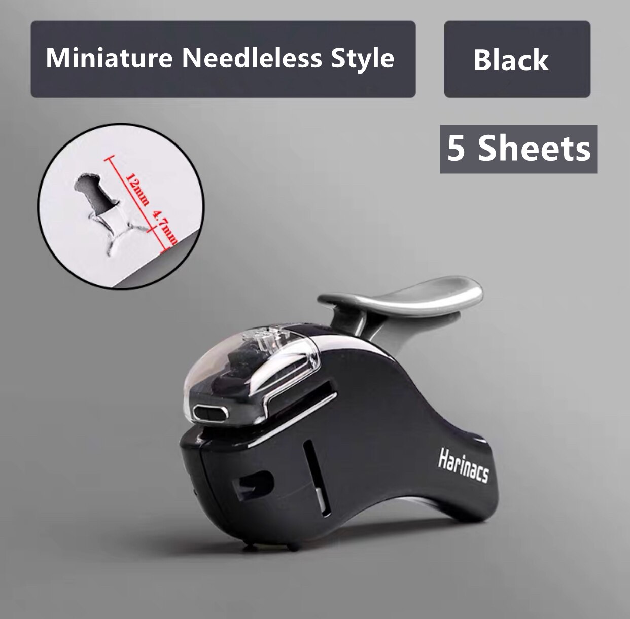 KOKUYO Stapleless Stapler Free Stapler Book Paper Mini Portable No Staples School Office Supplies For 5 Sheets or 10 Sheets: Mini Style-Black