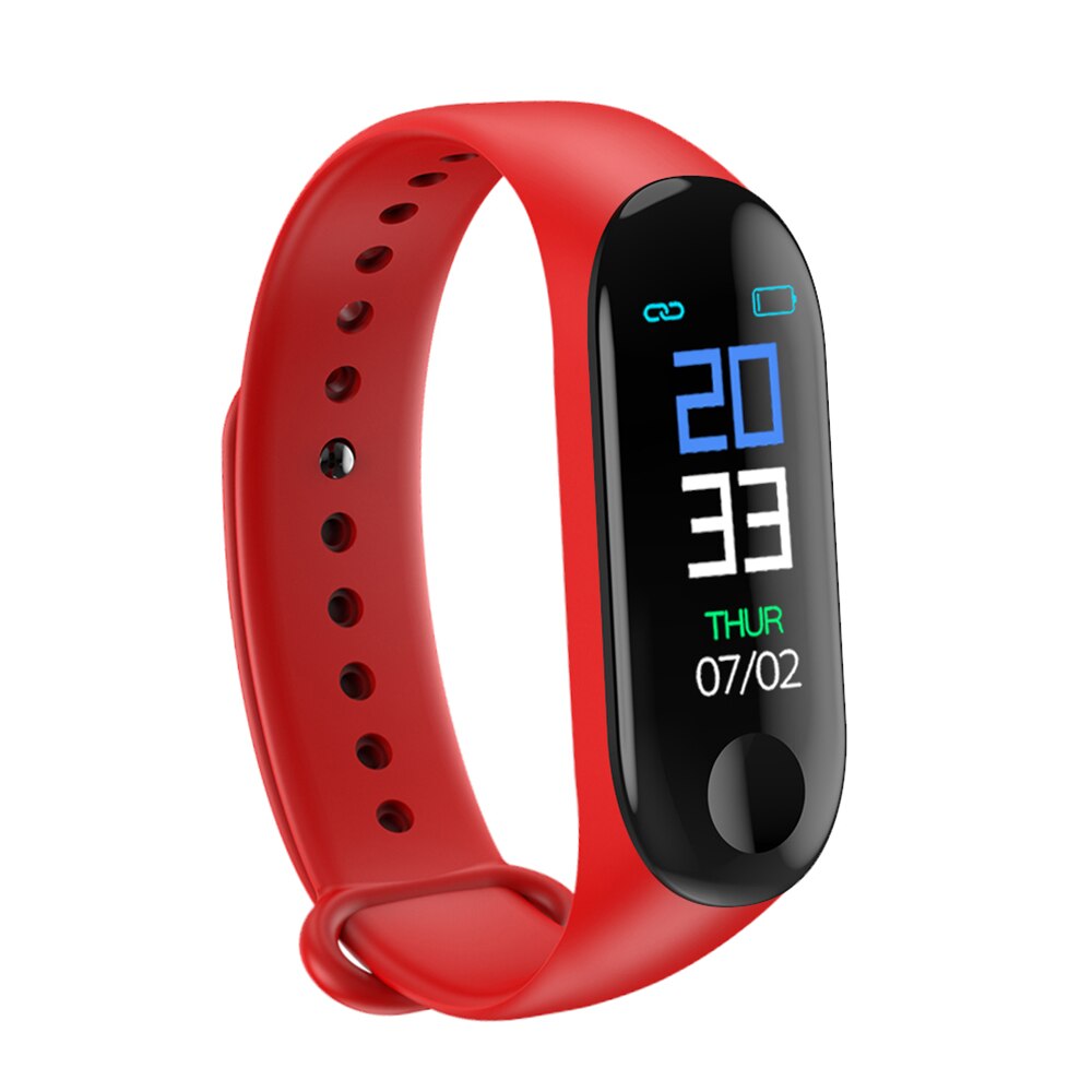1pcs Smart Watch Heart Rate Smart Wristband Sports Heart Rate Blood Pressure Smart Band Waterproof Smartwatch For Android IOS: Red