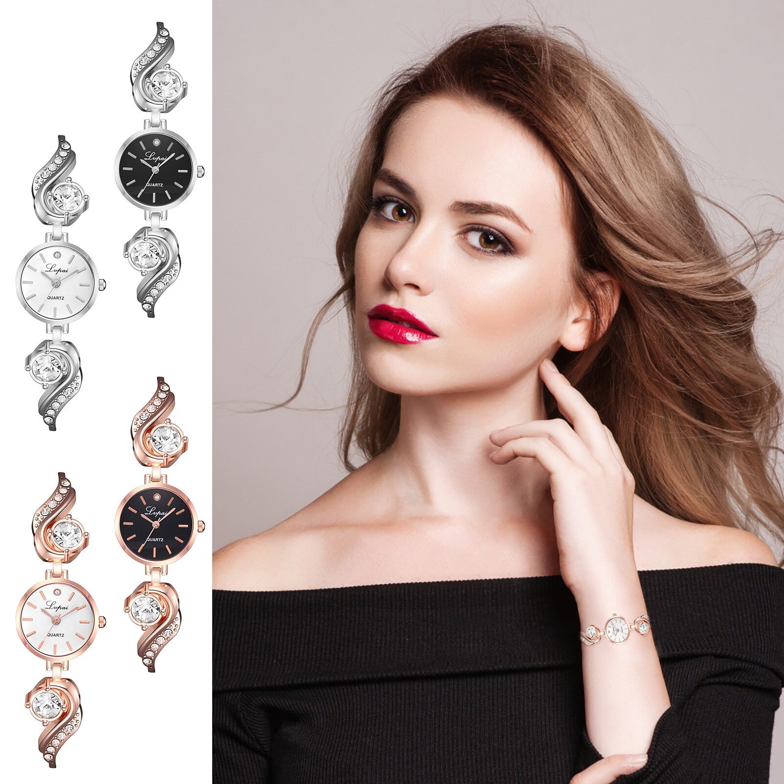 Mode Eenvoudige Kleine Wijzerplaat Horloges Armband Vrouwen Horloge Luxe Diamanten Armband Horloge Dames Quartz Horloges