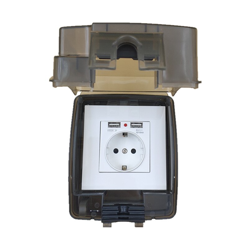 Prise murale extérieure étanche IP66, 16a, ue, avec double Port de chargement USB, Installation externe
