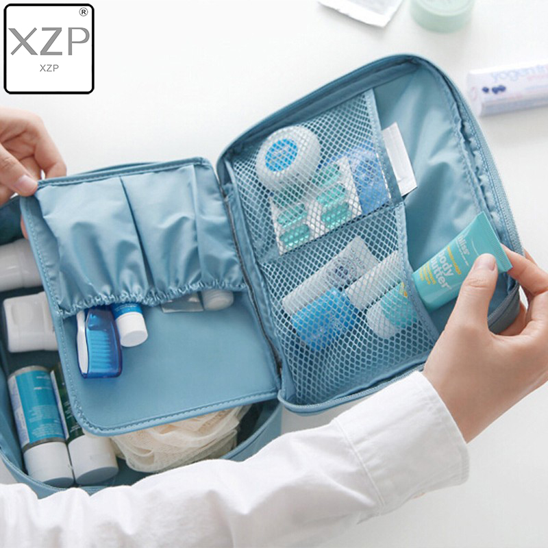 Bolsa de maquillaje XZP para exteriores para chica, neceser para mujer, neceser de lavado, organizador de maquillaje, Kit de almacenamiento de viaje, bolsa con múltiples bolsillos para mujer