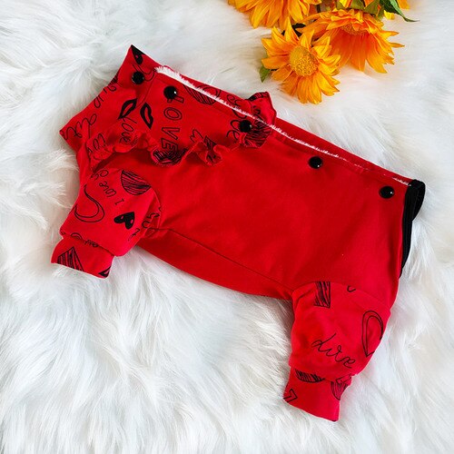 Girl Dog Clothes Winter Female Dog Clothing Jumpsuit Puppy Outfit Yorkshire Poodle Bichon Pomeranian Schnauzer Costume Coat: Red / XXL