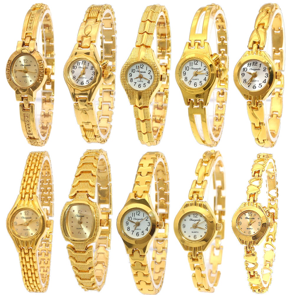 Söt dam armband klocka mujer golden relojes liten urtavla kvarts klocka populär armbandsur timme kvinnliga dam klockor