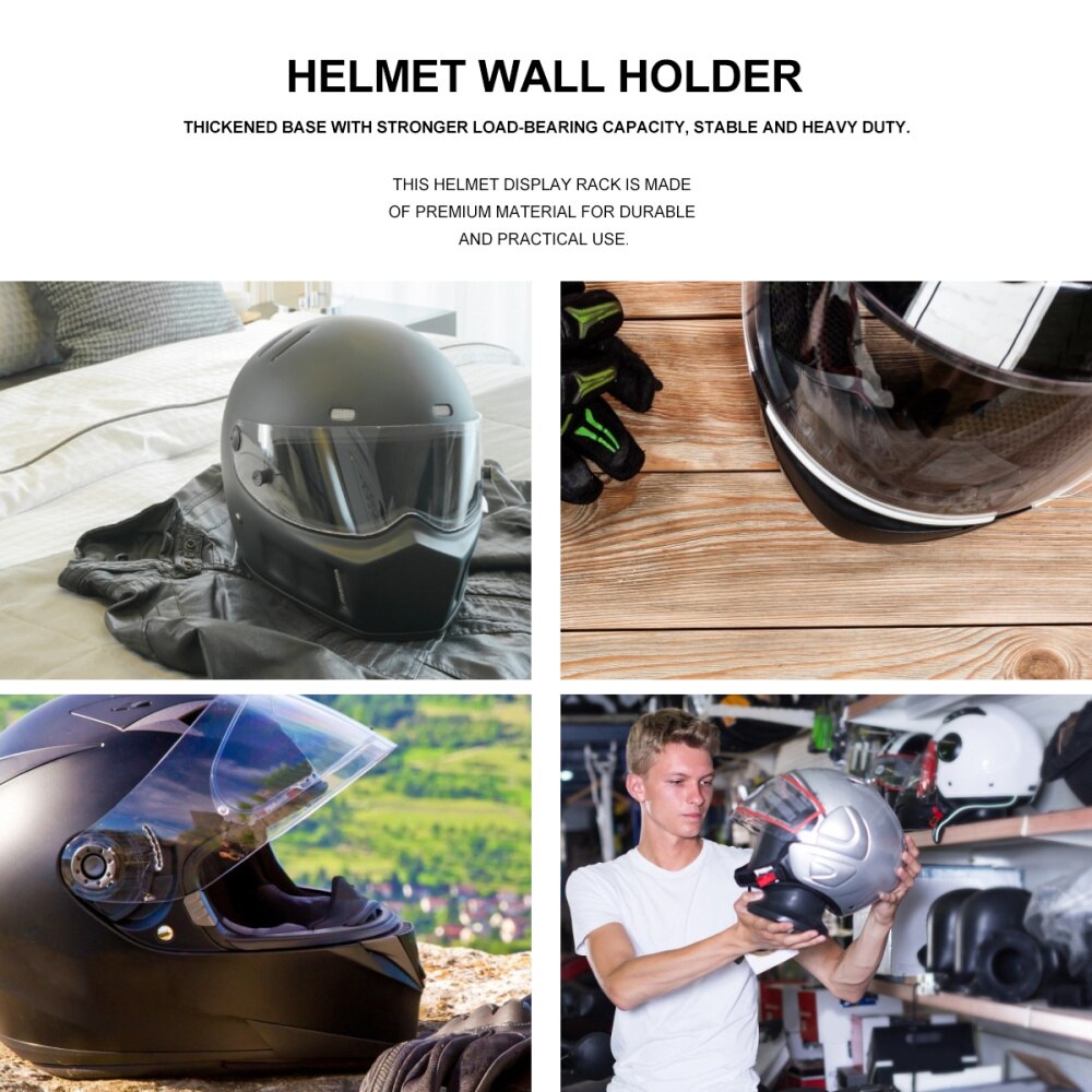 Bike Motorbike Hat Helmet Display Stand Rack Wall Mount Hanger Holder Hook