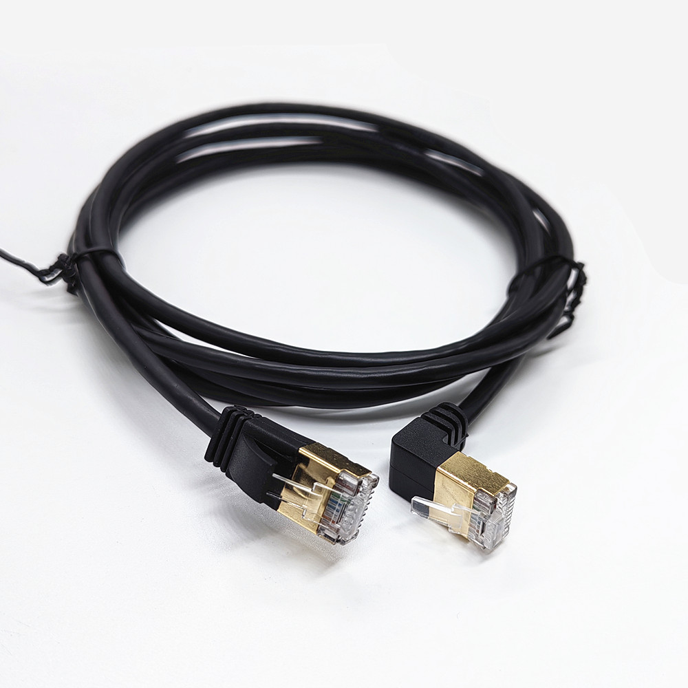 Ultratynn katt 7 ethernet-kabel  rj45 rettvinklet utp-nettverkskabel patchkabel 90 -gradere katt 6a lan-kabler til bærbar ruter tv-boks