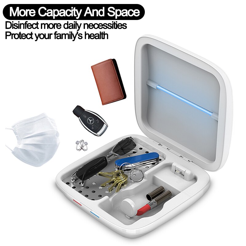 Uv Desinfectie Doos Voor Telefoon Gezichtsmasker Draadloze Oplader Ozon Sterilisator Box Voor Iphone Voor Voor Iwatch Band Voor Airpods case