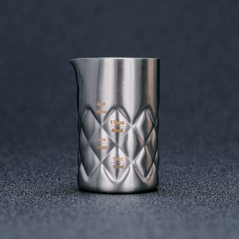 100ml 304 mittakuppi työkalut baarimitta cocktail jigger - metallitanko alkoholimitta kaatoputkella hopea/kupari
