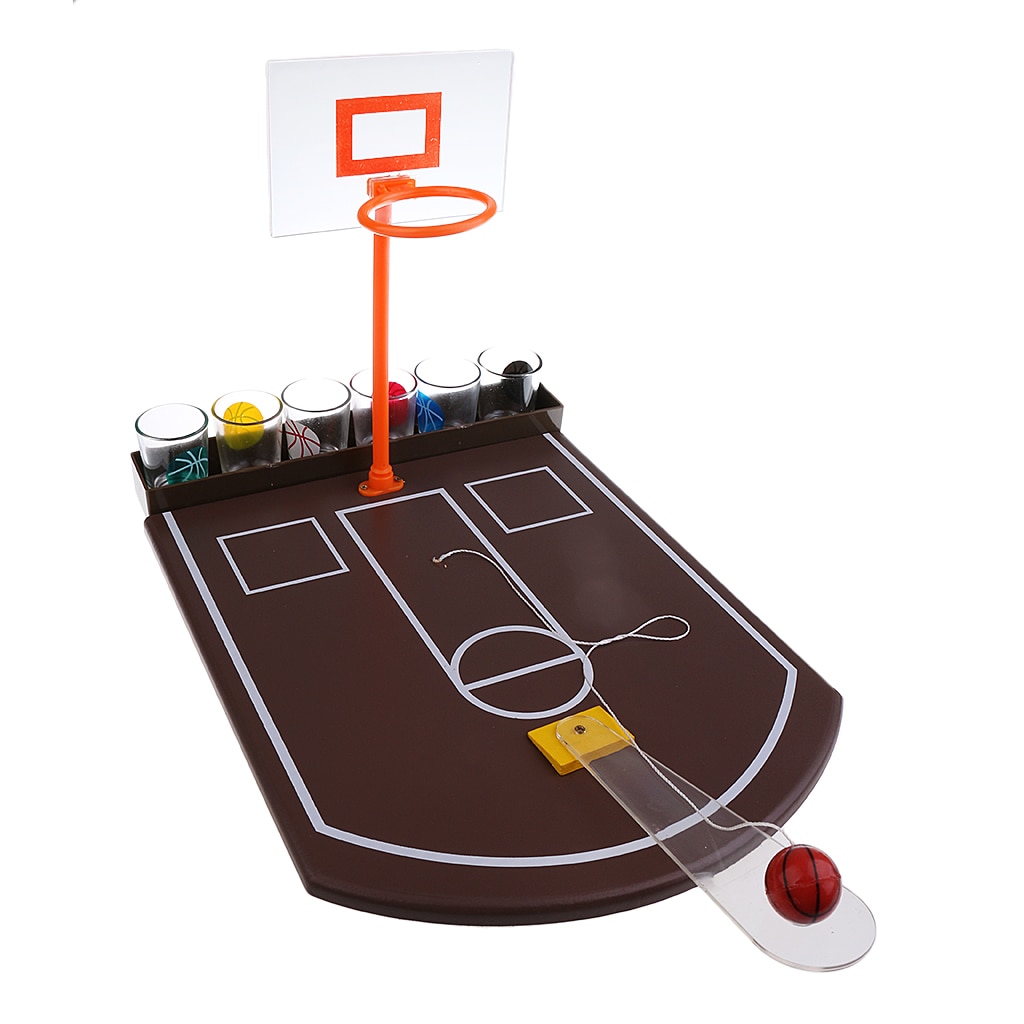 Mini Tabletop Basketball Shot Glass Drinking Game for Family Party Fun