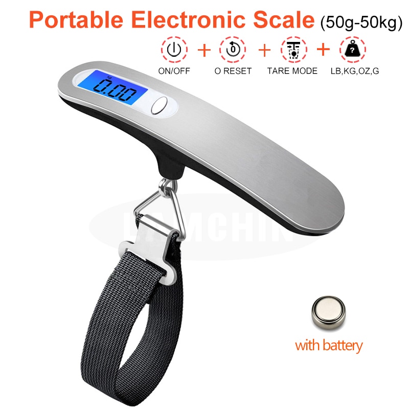 Mano 50Kg/50g Balanza de equipaje electrónica Digital LCD portátil de viaje maleta bolsa báscula colgante Balanza de peso