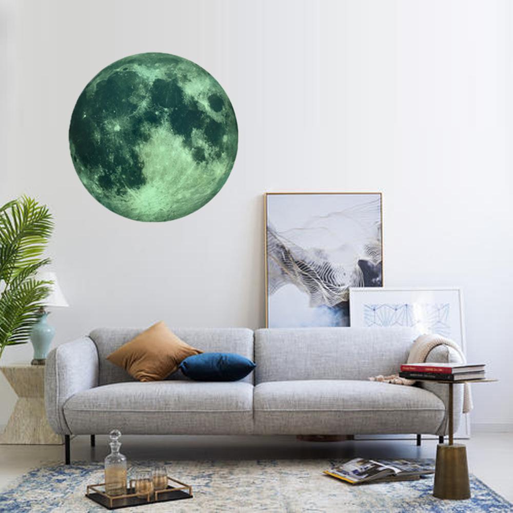 Luminous Moon 3D Wall Refective Sticker 12/20/30cm for Home Kids Room bedroom Decoration Decor Glow in the dark Wall Stickers