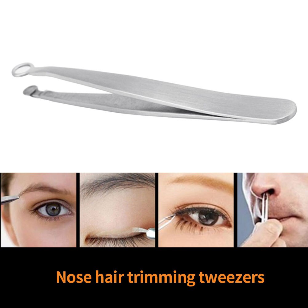 Nose Hair Clip Nose Hair Trimming Tweezers Round Tip Stainless Steel Eyebrow Tweezers Hair Removal Manual Tool For Ingrown Hair