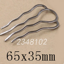 5 pz/lotto Retro 4 Denti del Pettine Dei Capelli Accessori In Argento di Colore Della Forcella Dei Capelli di Usura Dell'annata Barrette Risultati Dei Monili: Gun Black 65x35mm