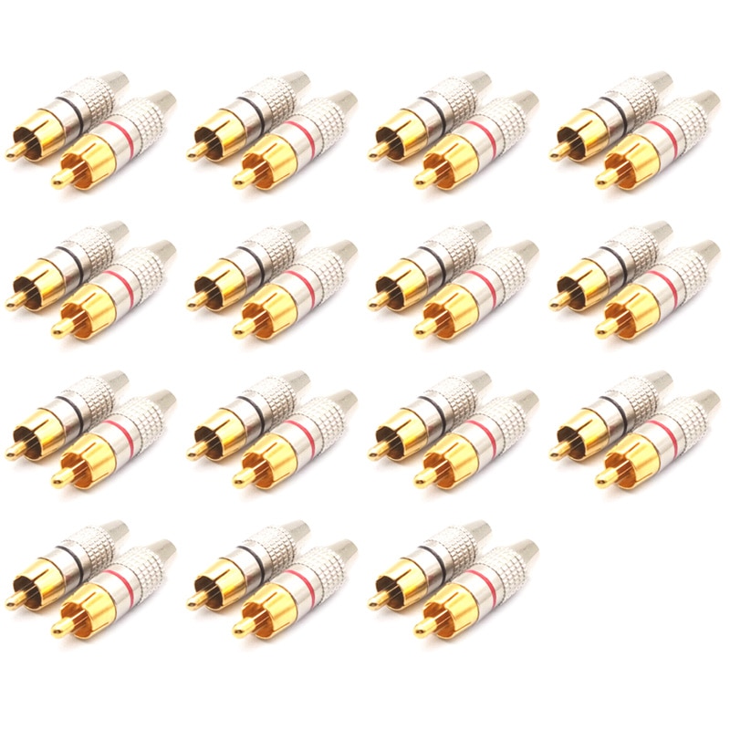 RCA Stecker o Video Locking Stecker Gold Überzogen-30 Pcs