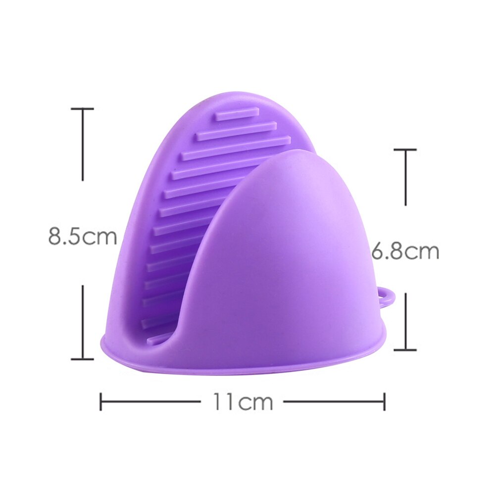 Microwave Oven Glove Silicone Heat Insulation Mitts Anti Scalding Pot Bowl Holder Clip Cooking Baking Kitchen Gadget Accessories: Purple