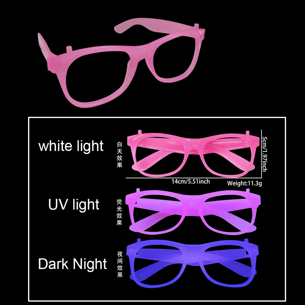 Selvlysende briller neonfargeskiftende briller lysende rekvisitter fluorescerende temafest uv-glød festdekorasjonsutstyr: Oliven