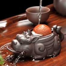 Yixing-crapaud chanceux fait à la main | Accessoires de thé de la Boutique, petits ornements créatifs de thé fait main, eau de jeu d'animaux de compagnie 11x5cm