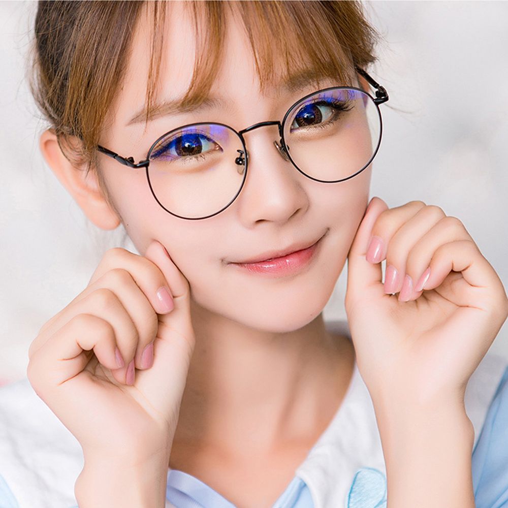 Vintage Metal Unisex Computer Round Frame Glasses Women Rays Radiation Eyewear Frame Anti Blue Light Circle Eye Glasses