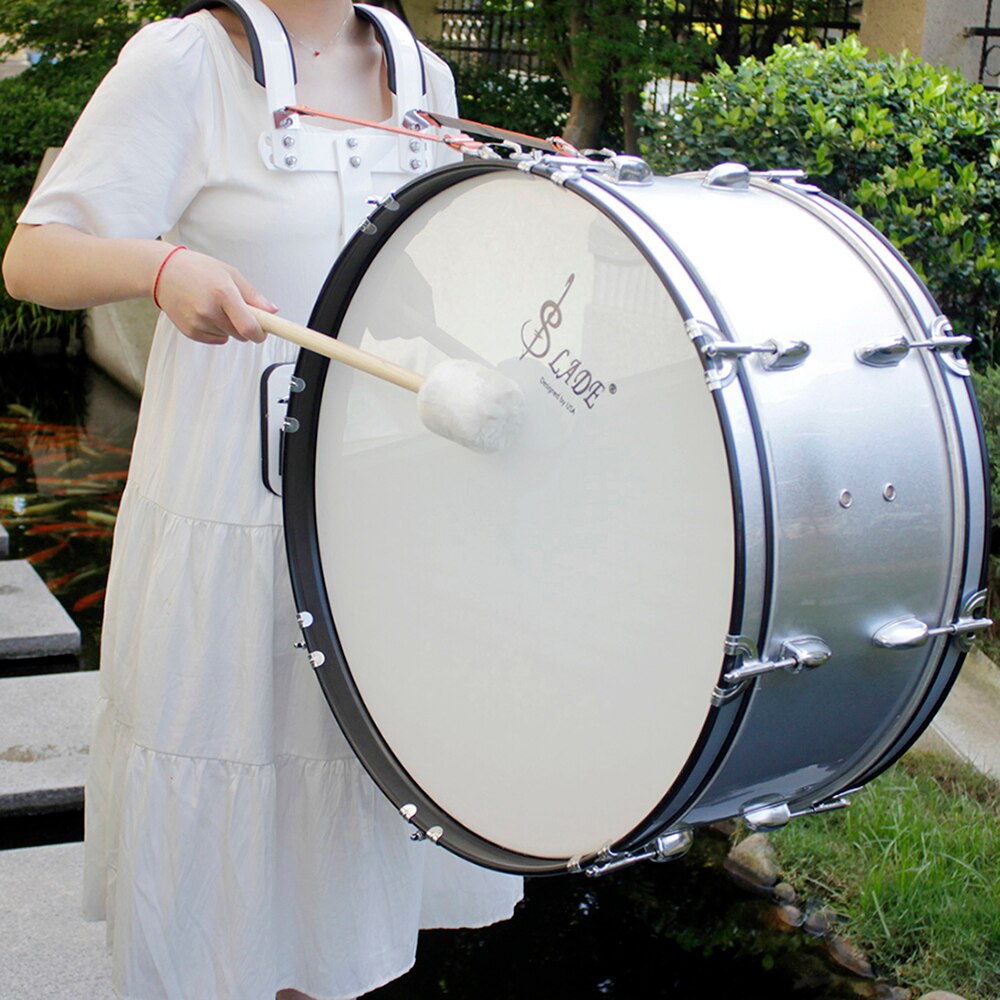 Marching Bass Drum Mallet Drumsticks Single Stick Beater with Wool Head and Maple Wood Pole Percussion Instrument Accessories