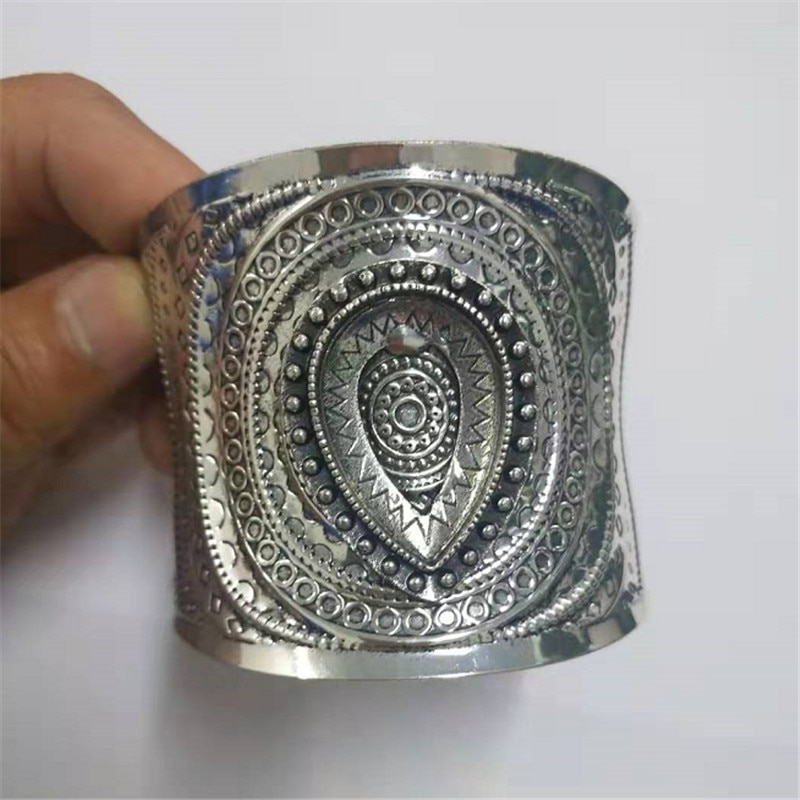 Voor Sieraden Maken Silver-kleur Manchet Armbanden Voor Vrouwen Vintage Cabochon Water Armbanden & Armbanden Etnische Sieraden