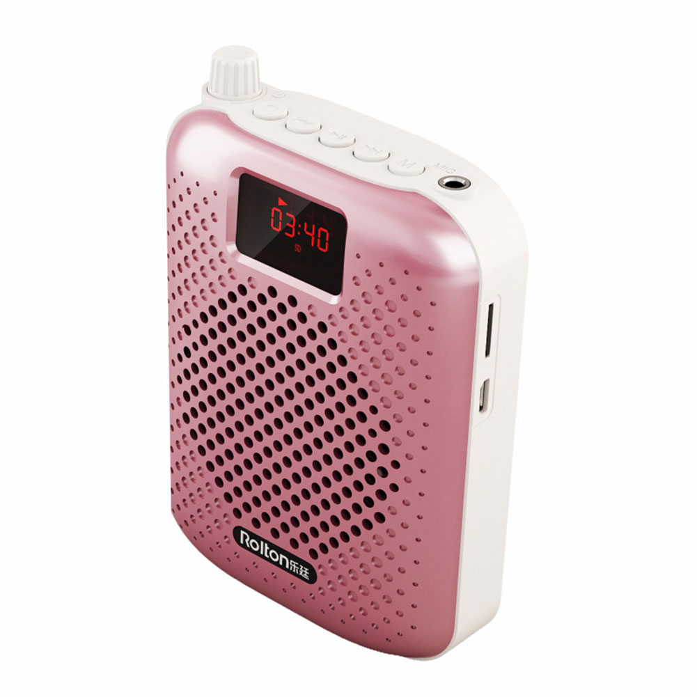 K500 Bluetooth Loudspeaker Microphone Voice Amplifier Booster Megaphone Speaker For Teaching Tour Guide Sales: Rose Gold