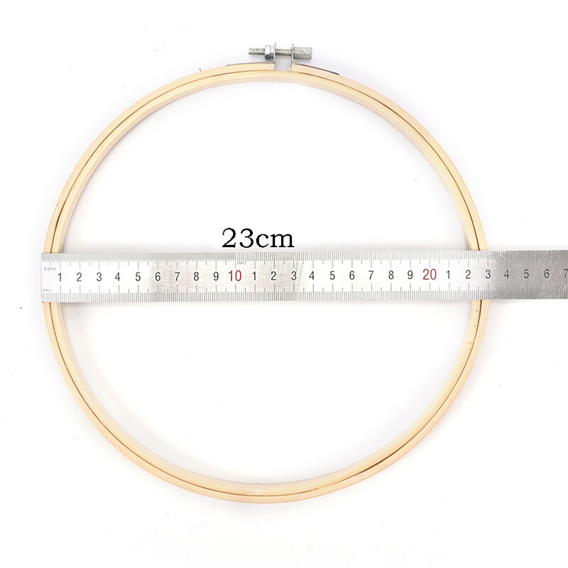 13-34cm mano DIY artesanía del hogar costura herramienta de costura aro de bastidor de madera círculo bordado máquina redonda bambú para punto de cruz: 5