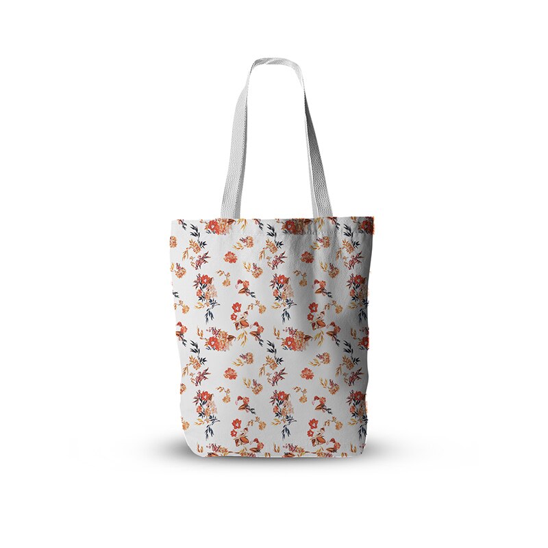 3d bedrukte canvas tassen met bloemenprint, damesboodschappentas, schoolmeisjestas, grote capaciteit, herbruikbare tas: Stijl 7