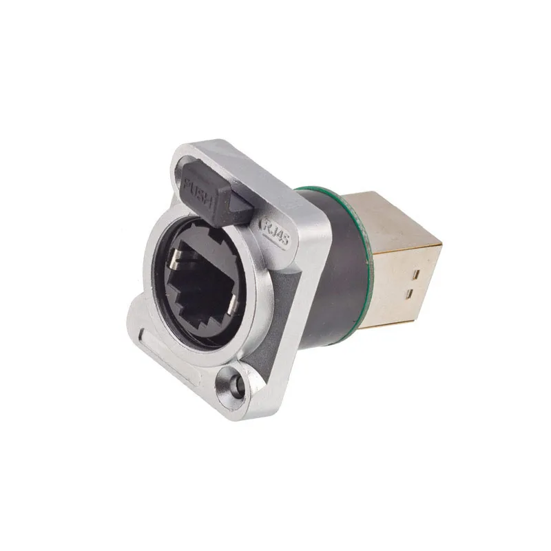 Waterproof 8P8C Cat5e RJ45 Connector Plug Socket Panel Mount Network Ethernet Extension Interface Outdoor LAN Signal Adapter: Dark Grey