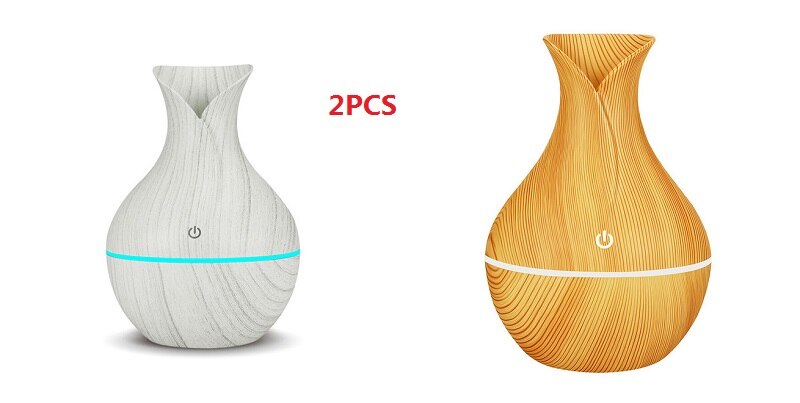KBAYBO 130ml USB difusor de aceites aromáticos humidificador eléctrico de madera humidificador de aire ultrasónico aromaterapia LEDlight nebulizador para el hogar: k-h121ae