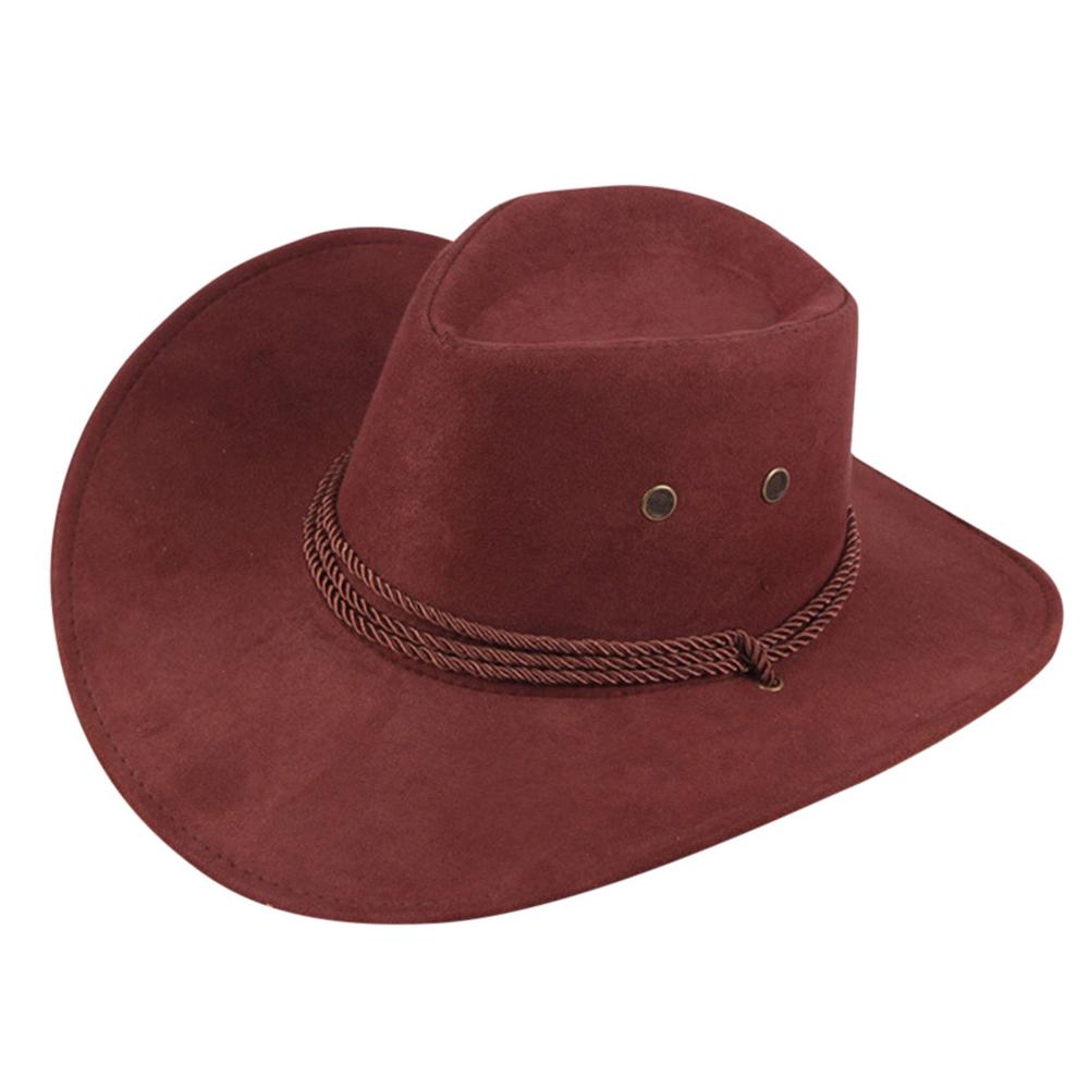 Unisex Western Cowboy Hat Solid Tourist Cap Outdoor Wide Brim Jazz Caps Gorras