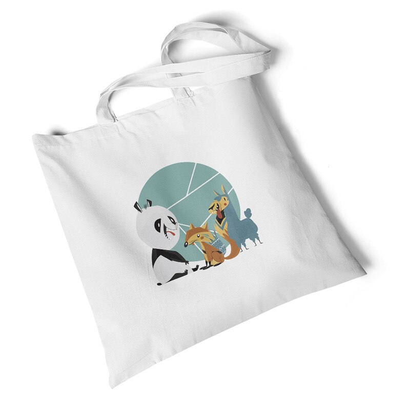 Milieuvriendelijke boodschappentassen dames dierenprint canvas tas strand grote casual handtassen originele studenten schoudertassen: Dieren