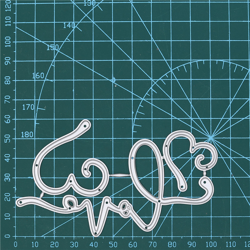 Eastshape Liefdesbrief Metalen Stansmessen Voor Card Making Woord Sterft Met Hart Scrapbooking Embossing Stencil Gestanst Decor Diy: Default Title