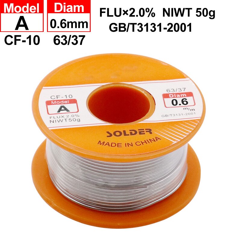 0.5 0.6 0.8 1 1.2 1.5mm 63/37 flux 2.0% 45ft tin blyblindtråd smelte harpikskerne loddetrådrulle: 0.6mm
