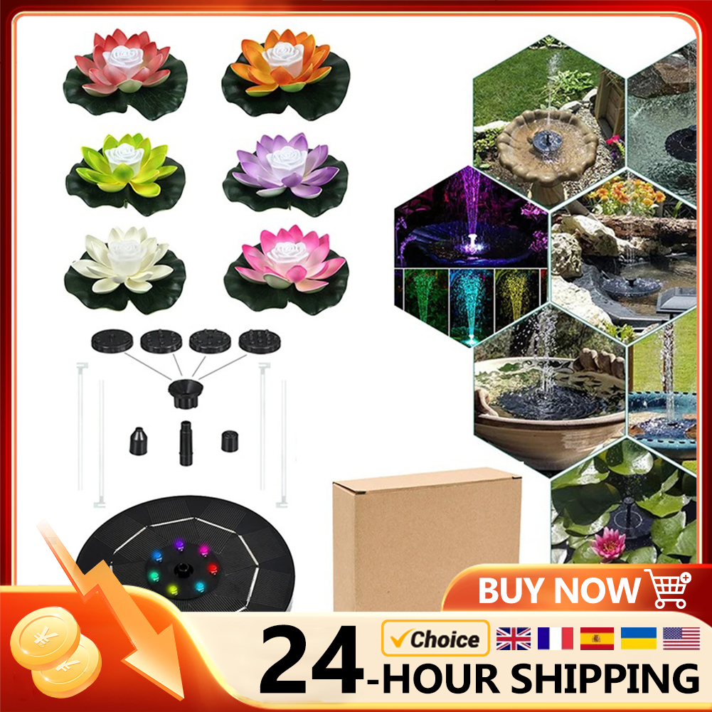 Mini Solar Water Fountain Pool Pond Waterfall Fountain Garden Decoration Outdoor Bird Bath Solar Powered Fountain Floating Water