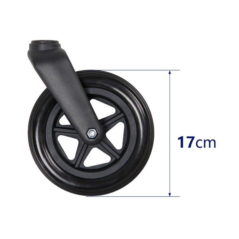 JayCreer 6 Inch ,7 Inch,8 Inch Wheel Replacement With Fork For Wheelchairs, Rollators, Walkers And More: Black-7 Inch