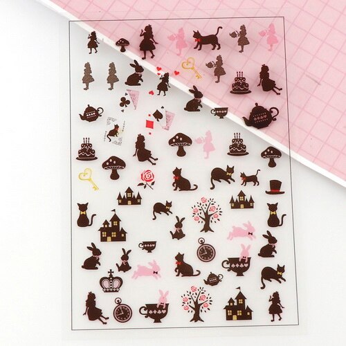 5pcs UV Resin Fillings Sticker Journal Material Decorative DIY Filling Planner Diary Scrapbooking Album Stickers: 7