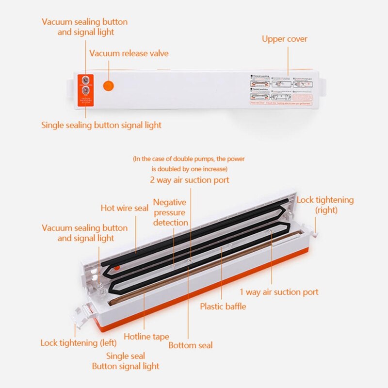 Vacuum Food Packaging Commercial Food Saver Vacuum Sealer Seal a Meal Machine Foodsaver Sealing Kit EU Plug